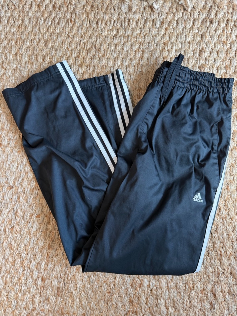 Adidas Black Joggers with White Side Stripes - Unisex
